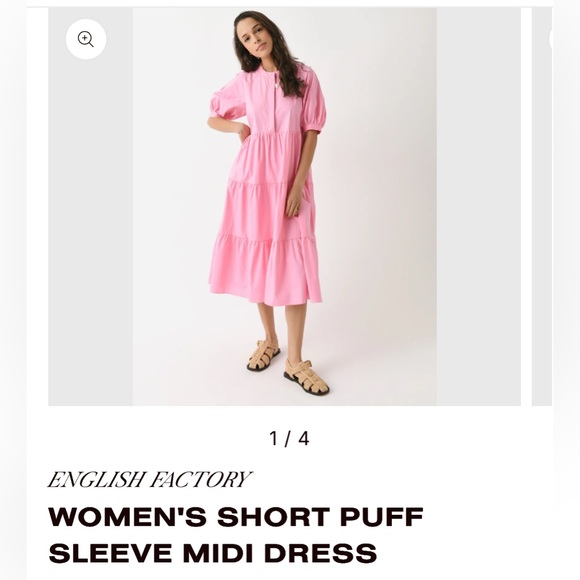English Factory Dresses & Skirts - English Factory Pink Tiered Midi Dress